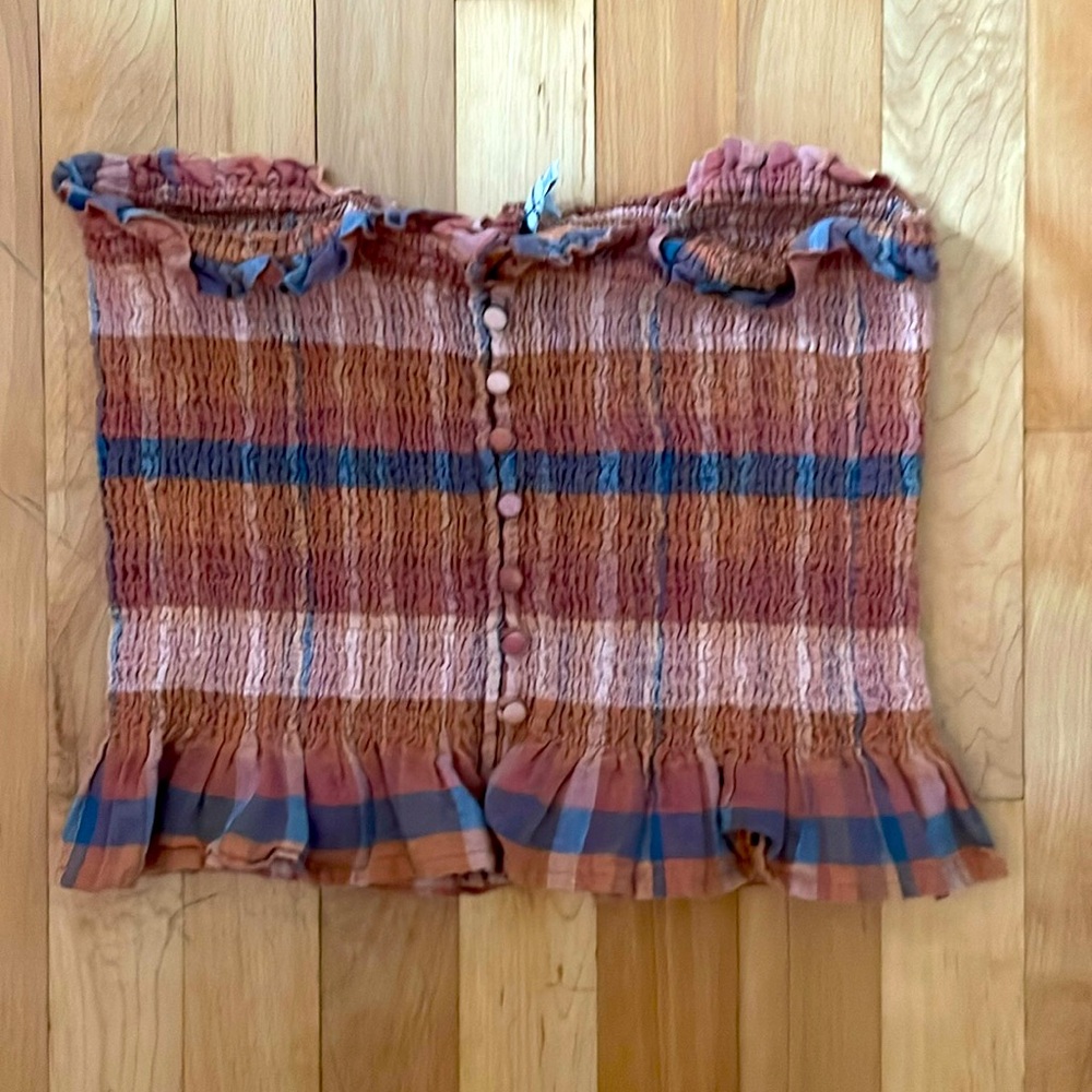 American Eagle plaid tube top